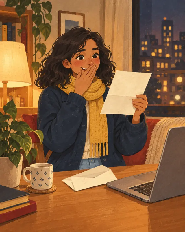 Illustrated example: the letter arrives — Express Entry · PR