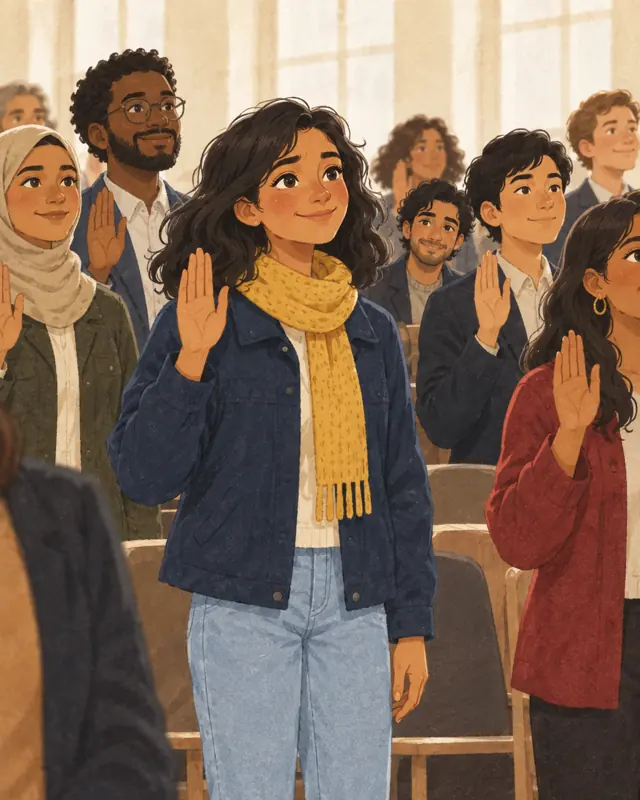 Illustrated example: taking the oath — Citizenship